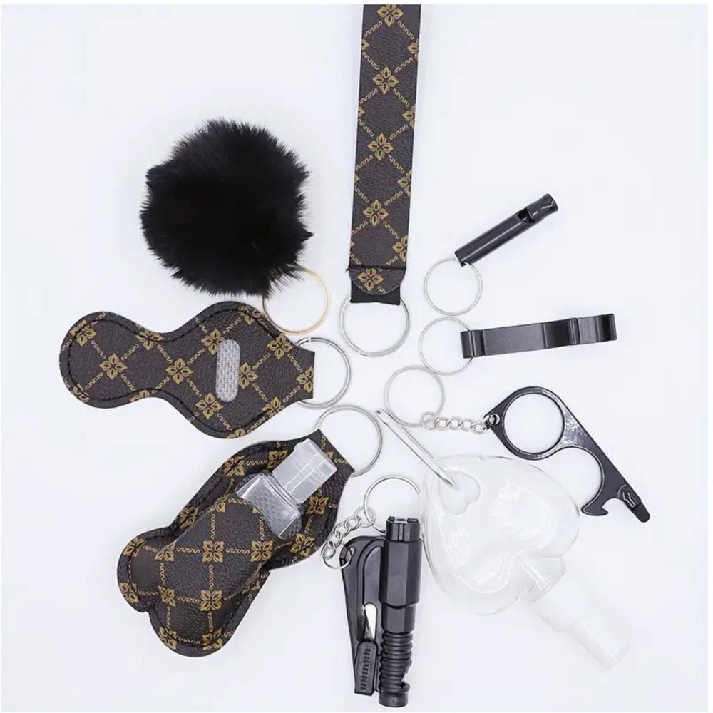 10pcs Women's Safety Set with Whistle, Window Breaker, Spray, & More-Lightweight